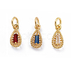 Brass Micro Pave Cubic Zirconia Pendants ZIRC-E164-63G-1