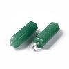 Natural Green Aventurine Double Terminated Pointed Pendants G-G926-01P-02-3