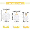 BENECREAT 60Pcs 3 Style ABS Plastic Imitation Pearl Charms KY-BC0001-28-2