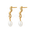 Stainless Steel with Pearl Stud Earrings for Women OJ6889-1-1