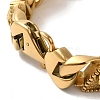 Ion Plating(IP) 304 Stainless Steel Skull Cuban Link Chain Bracelets for Women Men BJEW-Q341-03G-3