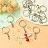 50Pcs Iron Split Key Rings IFIN-YW0003-42-5