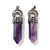 Natural Amethyst Pointed Big Pendants G-Q163-02AS-06-1