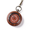 Ebony Wood Pocket Watch with Brass Curb Chain and Clips WACH-D017-A12-02AB-2