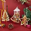 9Pcs 3 Styles Wooden Christmas Mixed Shapes Ornaments DIY-SZ0003-41-5