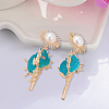 ANATTASOUL 3 Pairs 3 Colors Golden Alloy Sun with Shell Shape Dangle Stud Earrings EJEW-AN0004-40-4