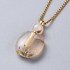 Natural Gemstone Perfume Bottle Pendant Necklaces NJEW-F251-12-4