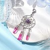Alloy Woven Net/Web with Natural Amethyst Pendants Decorations HJEW-TA00194-04-2
