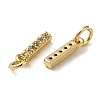 Brass Micro Pave Grade AAA Cubic Zirconia Charms ZIRC-P067-11G-I-NR-2