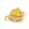 Brass Pave Cubic Zirconia Connector Charms KK-Z072-06G-05-2