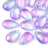 Two Tone Transparent Spray Painted Glass Charms X-GLAA-T017-02-B02-1