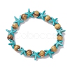 Beach Starfish Dye Synthetic Turquoise Beaded Stretch Barcelets BJEW-JB10293-01-1