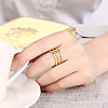 Trendy Gold Plated Brass Cubic Zirconia Wide Band Finger Rings RJEW-BB15365-6G-5