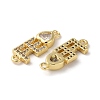 Rack Plating Brass Pave Clear Cubic Zirconia Connector Charms KK-K332-38G-2