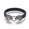 Braided Leather Cord Bracelets BJEW-F399-F-2