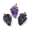 Raw Rough Natural Amethyst Pendants G-G162-01G-02-1