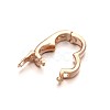 Rack Plating Brass Micro Pave Cubic Zirconia Twister Clasps ZIRC-I012-16RG-RS-2