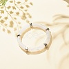White Acrylic Curved Tube Chunky Stretch Bracelet with CCB Plastic for Women BJEW-JB08126-01-2