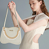 WADORN 2Pcs 2 Colors Plastic Imitation Pearl Beaded Bag Handles FIND-WR0007-70-6