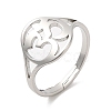 304 Stainless Steel Yoga Adjustable Ring for Women RJEW-M149-24P-3