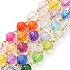 Handmade Rainbow Color Transparent Acrylic Bead Chains AJEW-JB01140-01-1