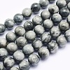 Natural Hawk's Eye Beads Strands G-O166-09-6mm-1