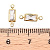 Brass Clear Cubic Zirconia Connector Charms KK-T070-12C-3