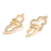 Brass Micro Pave Clear Cubic Zirconia Connector Charms KK-B074-08G-2