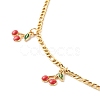 Dainty Heart & Cherry Alloy Enamel Pendant Necklaces Set for Teen Girl Women NJEW-JN03757-7