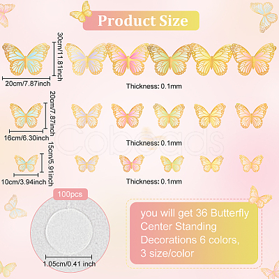 Coated Paper 3D Butterfly Display Decorations AJEW-WH0041-97-1