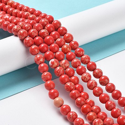 Synthetic Imperial Jasper Beads Strands G-I199-35-6mm-D-1