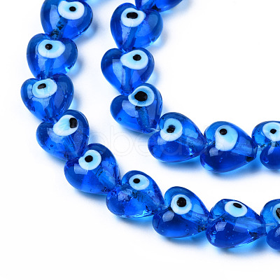 Handmade Evil Eye Lampwork Beads Strands LAMP-N029-010E-1