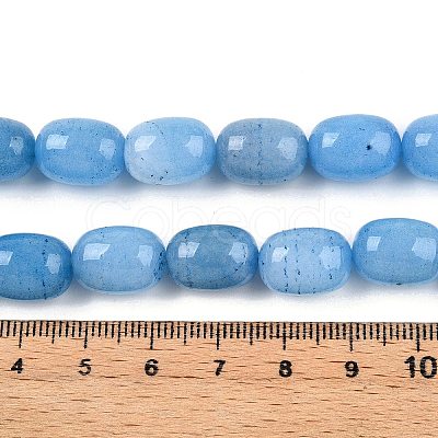 Barrel Shaped Dyed Natural Aquamarine Beads Strands G-S114-25-01-1