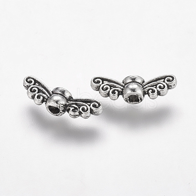 Tibetan Style Alloy Fairy Wing Beads TIBEB-6007-AS-LF-1