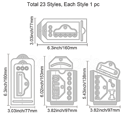 Carbon Steel Cutting Dies Stencils DIY-WH0309-1088-1