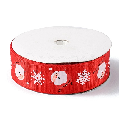 1 Roll Christmas Printed Polyester Grosgrain Ribbons OCOR-YW0001-05C-1