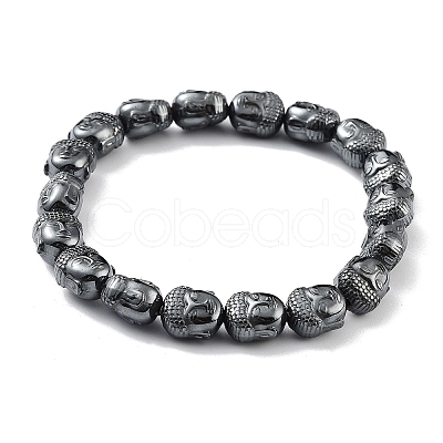 Non-Magnetic Synthetic Hematite Beaded Stretch Bracelets BJEW-H589-01H-1