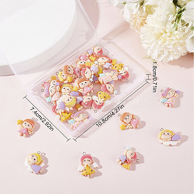 SUNNYCLUE 30Pcs 5 Style Opaque Resin Pendants RESI-SC0002-46-1