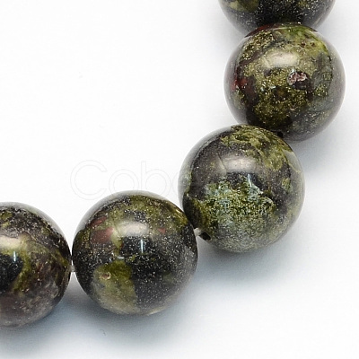 Round Natural Dragon Blood Jasper Beads Strands X-G-S173-6mm-1