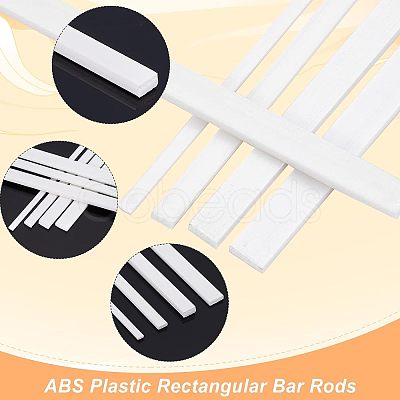 Olycraft 8 Sets 4 Styles ABS Plastic Square Bar Rods DIY-OC0008-29-1