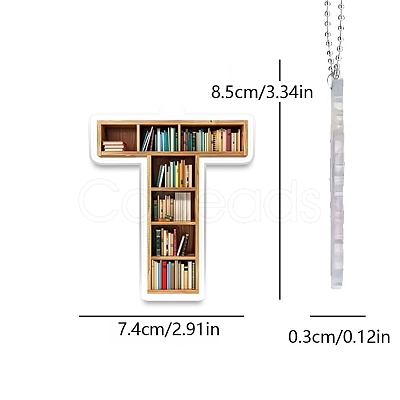 Acrylic Letter Shaped Book Shelf Pendant Decorations PW-WG0114B-20-1