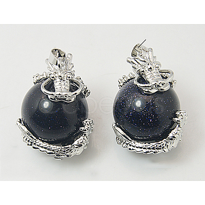 Synthetic Blue Goldstone Pendants G-H1527-2-1