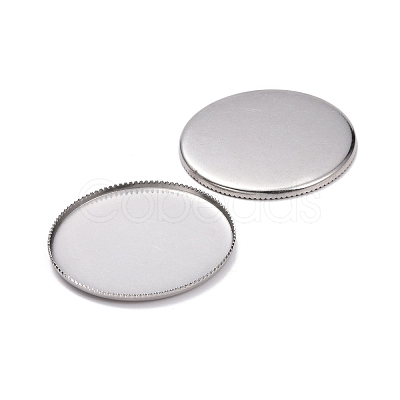 Non-Tarnish 304 Stainless Steel Plain Edge Bezel Cups STAS-I184-03B-P-1