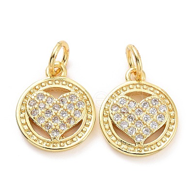 Brass Micro Pave Cubic Zirconia Charms ZIRC-SZ0004-53-1