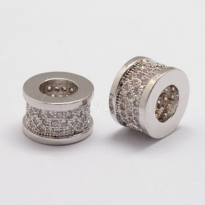 Brass Micro Pave Cubic Zirconia Beads ZIRC-D113-42-FF-1