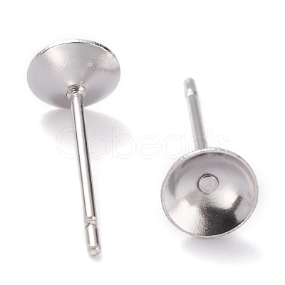 Non-Tarnish 304 Stainless Steel Stud Earring Settings STAS-J031-12-1