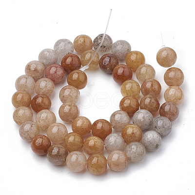 Natural Rutilated Quartz Beads Strands G-S337-8mm-01-1