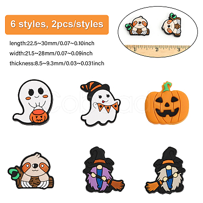 CHGCRAFT 10pcs 5 style Halloween Silicone Beads SIL-CA0002-47-1