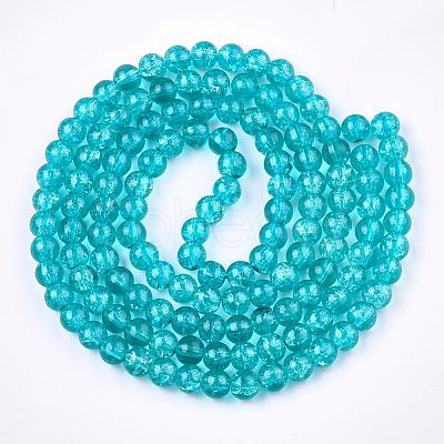 Crackle Glass Beads Strands X-CCG-Q001-10mm-06-1