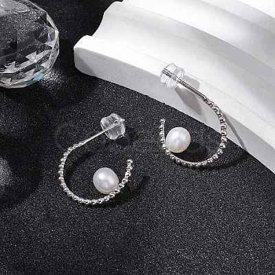 Natural Pearl Ear Studs EJEW-P286-04P-1